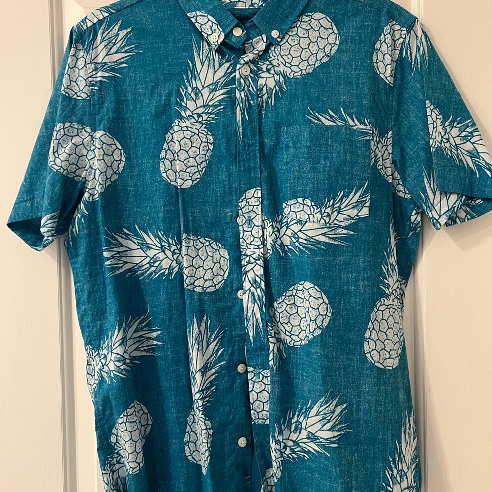Brooklyn Cloth Teal Pineapple Print Men's Shirt